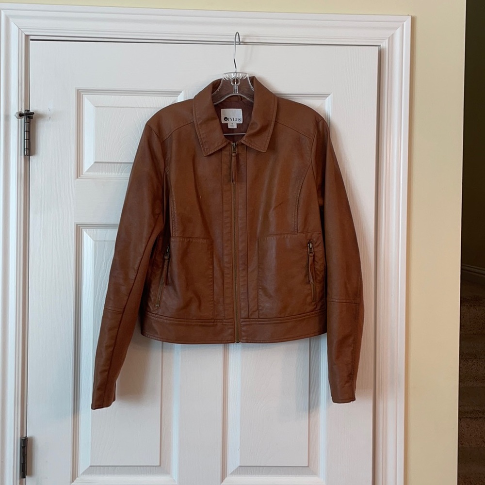 Faux Brown Leather Jacket
